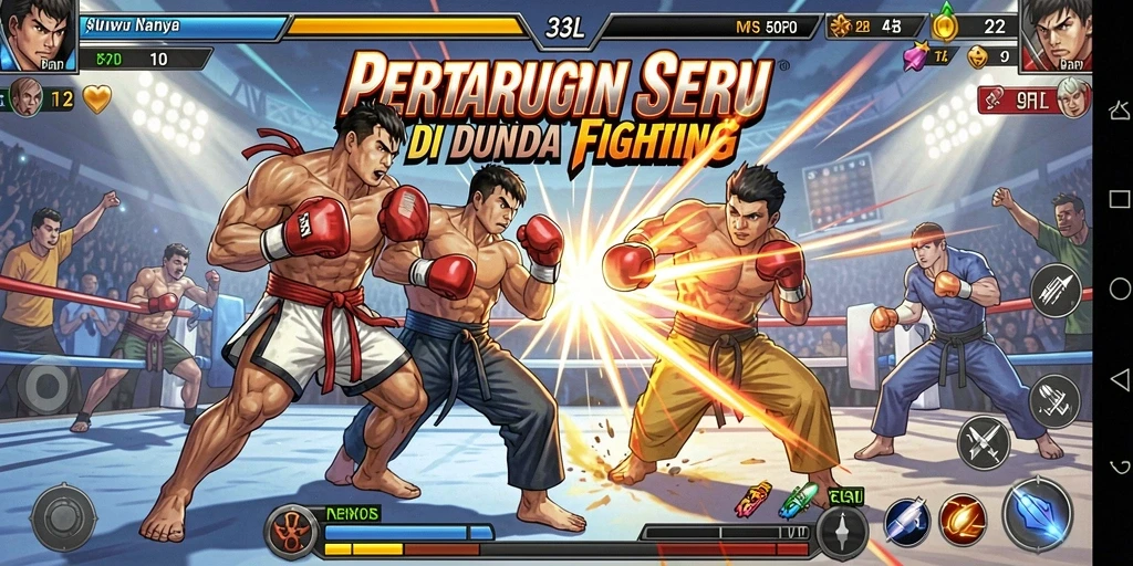 Tampilan pertarungan karakter dalam game Fighting 33L.