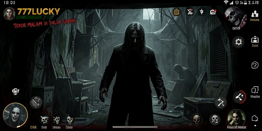 Screenshot menampilkan suasana mencekam di dalam game Horror.
