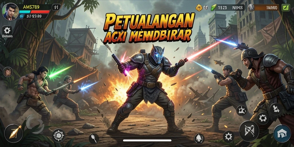 Tampilan gameplay AM789 yang intens dan mendebarkan.