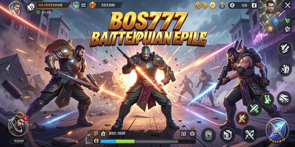 Tampilan menegangkan dari gameplay BOS777 di medan perang Battle Royale.