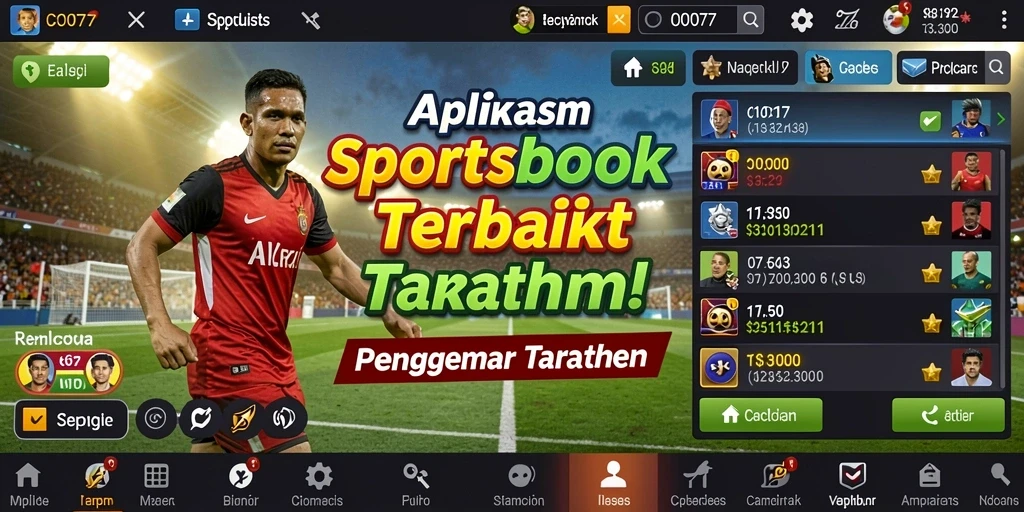 Tampilan gameplay C0077 dengan berbagai opsi taruhan olahraga.