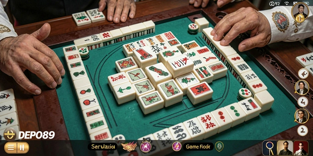 Tangkapan layar DEPO89 menampilkan momen seru dalam permainan Mahjong.