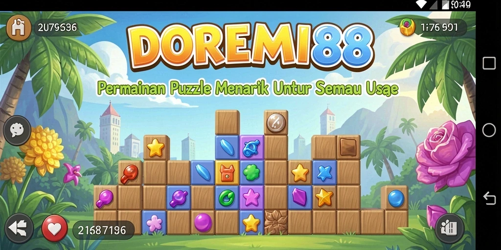 Screenshot gameplay Puzzle DOREMI88 yang menampilkan tantangan menarik.
