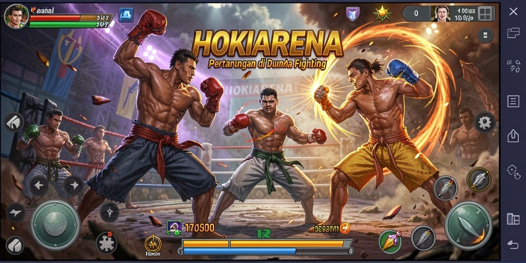 Tampilan seru dari pertarungan intens di HOKIARENA.