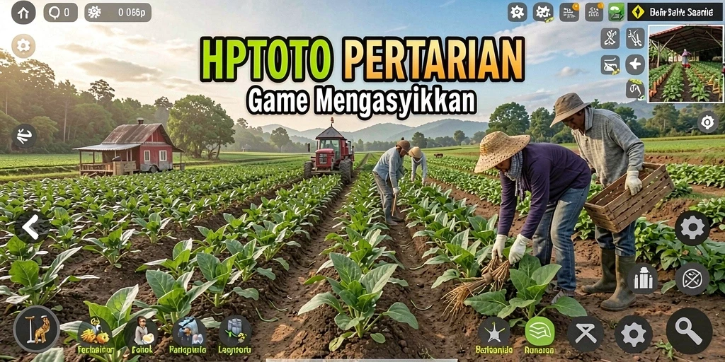 Screenshot gameplay HPTOTO menampilkan suasana pertanian yang hidup.