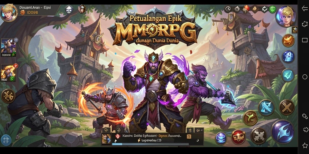 Menampilkan aksi seru dari gameplay <strong>ID098</strong> di dunia MMORPG.
