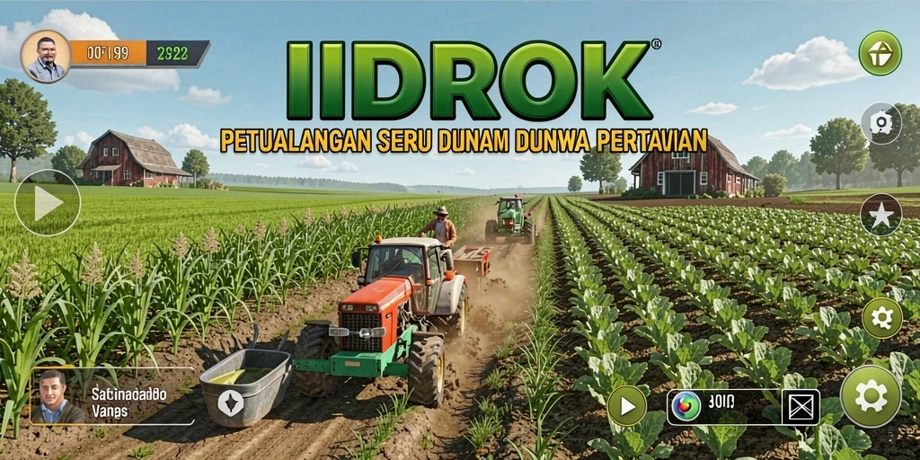 Tampilan gameplay menarik dalam dunia pertanian IDROK.