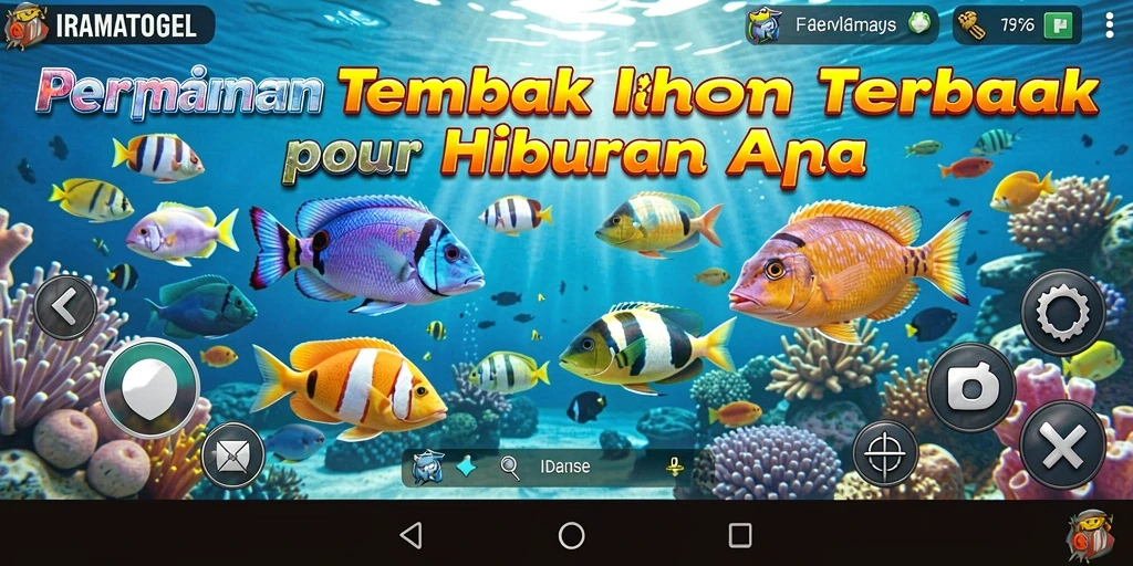 Screenshot gameplay IRAMATOGEL dengan aksi seru menembak ikan.