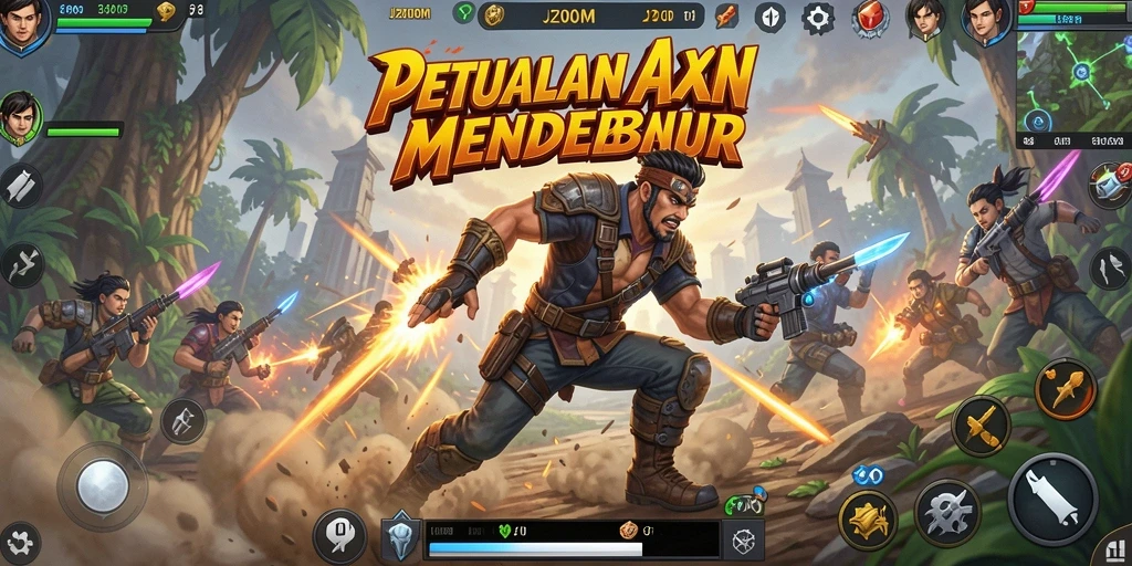 Tampilan gameplay menakjubkan dalam J200M dengan pertempuran yang mendebarkan.