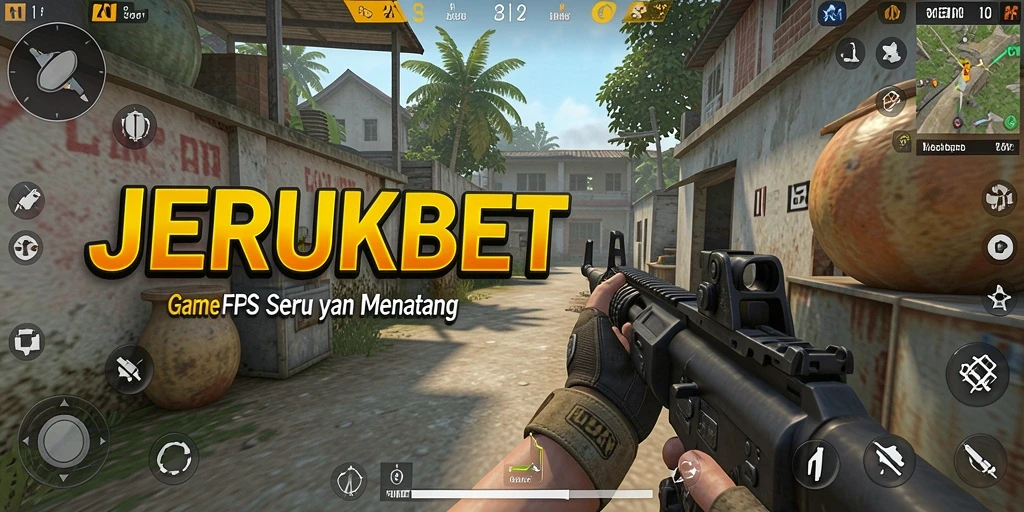 Gambar utama gameplay JERUKBET menampilkan aksi tembak-menembak yang mendebarkan.