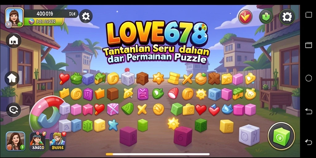 Screenshot gameplay LOVE678 menampilkan tantangan Puzzle yang menarik.