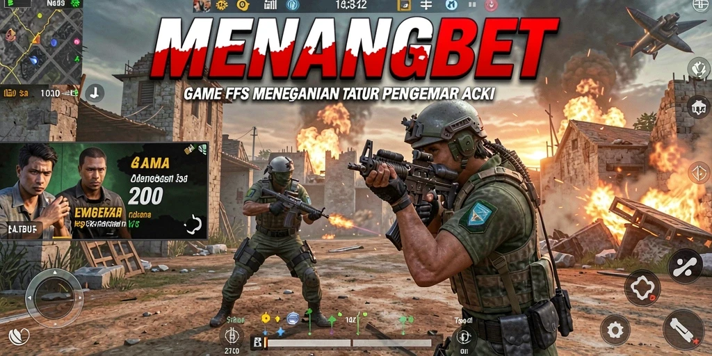 Tangkapan layar permainan MENANGBET yang menampilkan aksi tembak-menembak intens.
