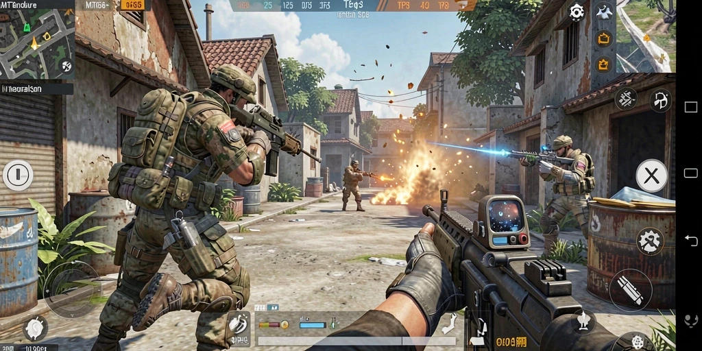Tangkapan layar menunjukkan aksi seru dalam gameplay MT966.