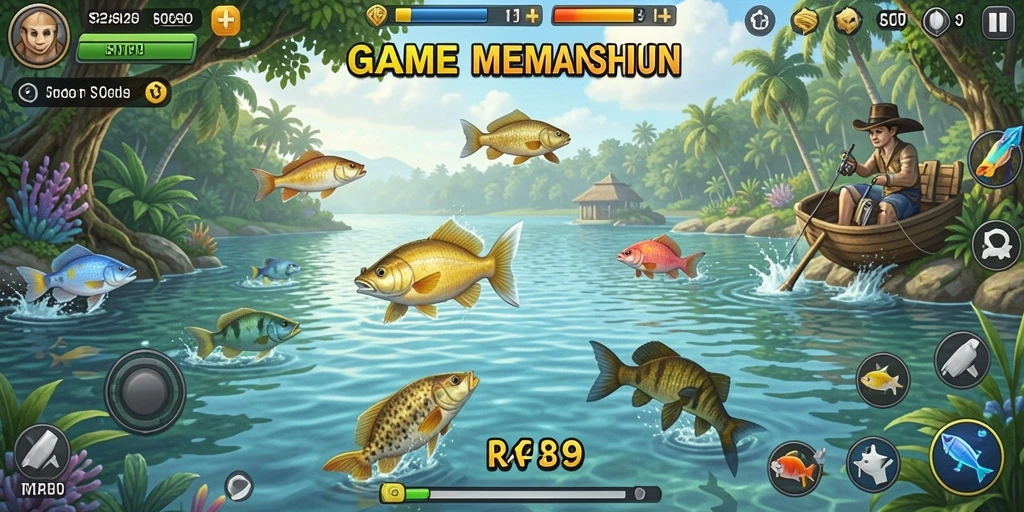 Tampilan gameplay seru dari RAP89 saat memancing ikan.