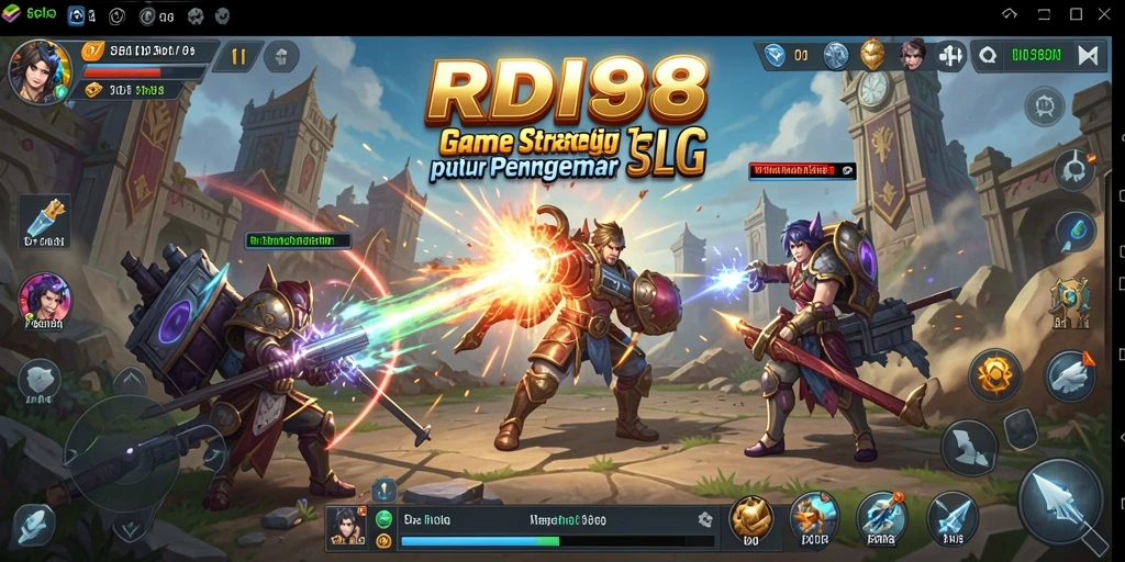 Tangkapan layar RDI88 menunjukkan aksi strategis yang intens dalam gameplay SLG.