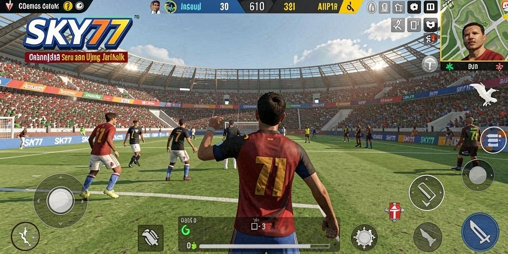 Tampilan gameplay <strong>SKY77</strong> yang menegangkan saat kompetisi olahraga.