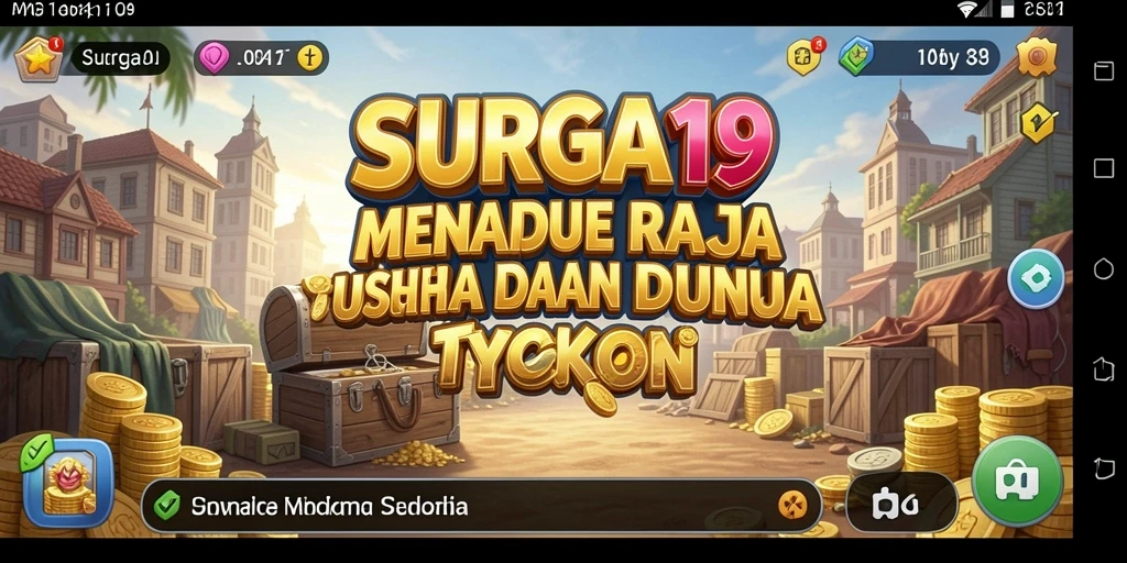 Tampilan gameplay SURGA19 yang menampilkan manajemen bisnis yang mendebarkan.