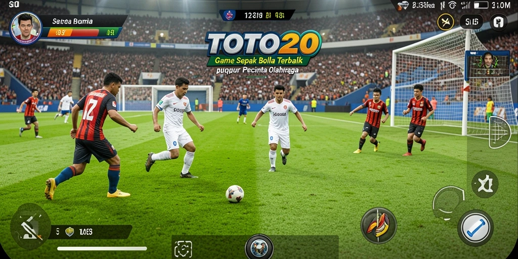 Tampilan gameplay menarik dari TOTO20 saat pertandingan sepak bola.