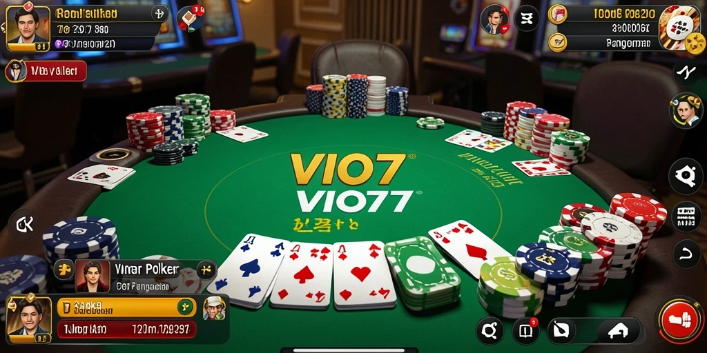 Screenshot VIO77 menampilkan gameplay poker yang seru dan mendebarkan.