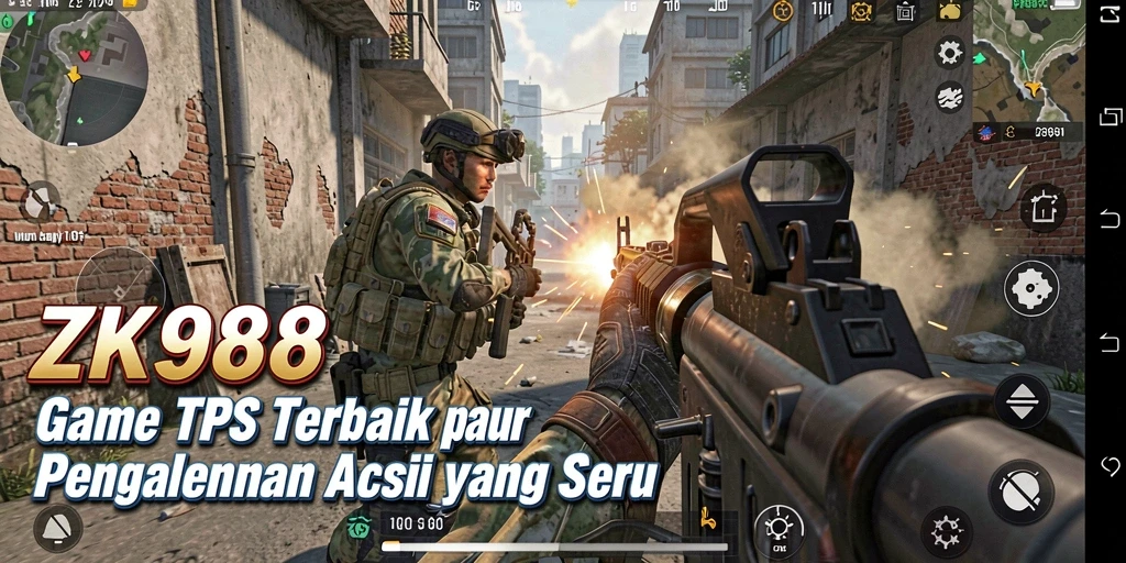 Screenshot ZK988 menunjukkan aksi menegangkan dalam permainan TPS.